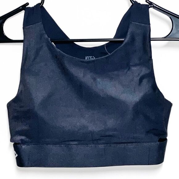NWT I Fit Black Workout Training Studio Bra Womens Sz S/M - Picture 2 of 3